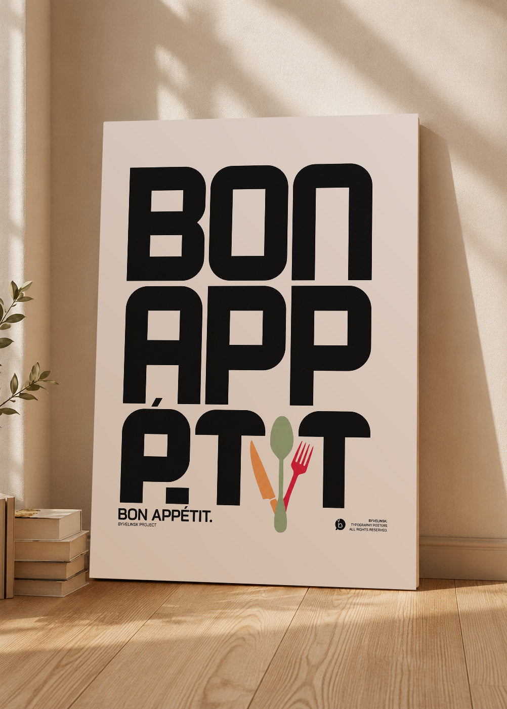 Cuadro Decorativo Sin Marco - MDF 9mm Typography Bon Appétit - foto 3