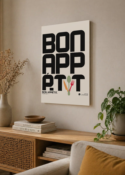 Cuadro Decorativo Sin Marco - MDF 9mm Typography Bon Appétit - foto 4