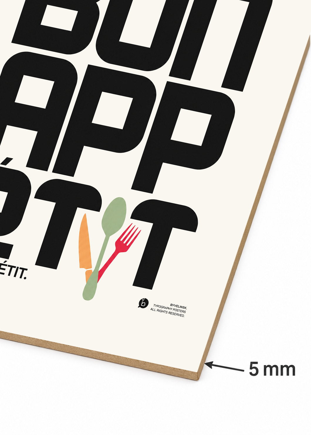 Cuadro Decorativo Sin Marco - MDF 9mm Typography Bon Appétit - foto 6