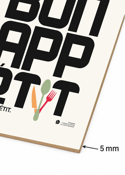 Cuadro Decorativo Sin Marco - MDF 9mm Typography Bon Appétit - foto 6