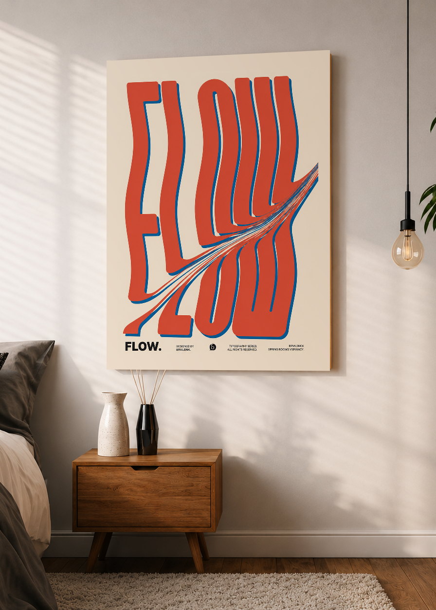 Cuadro Decorativo Sin Marco - MDF 9mm Typography Flow - foto 1
