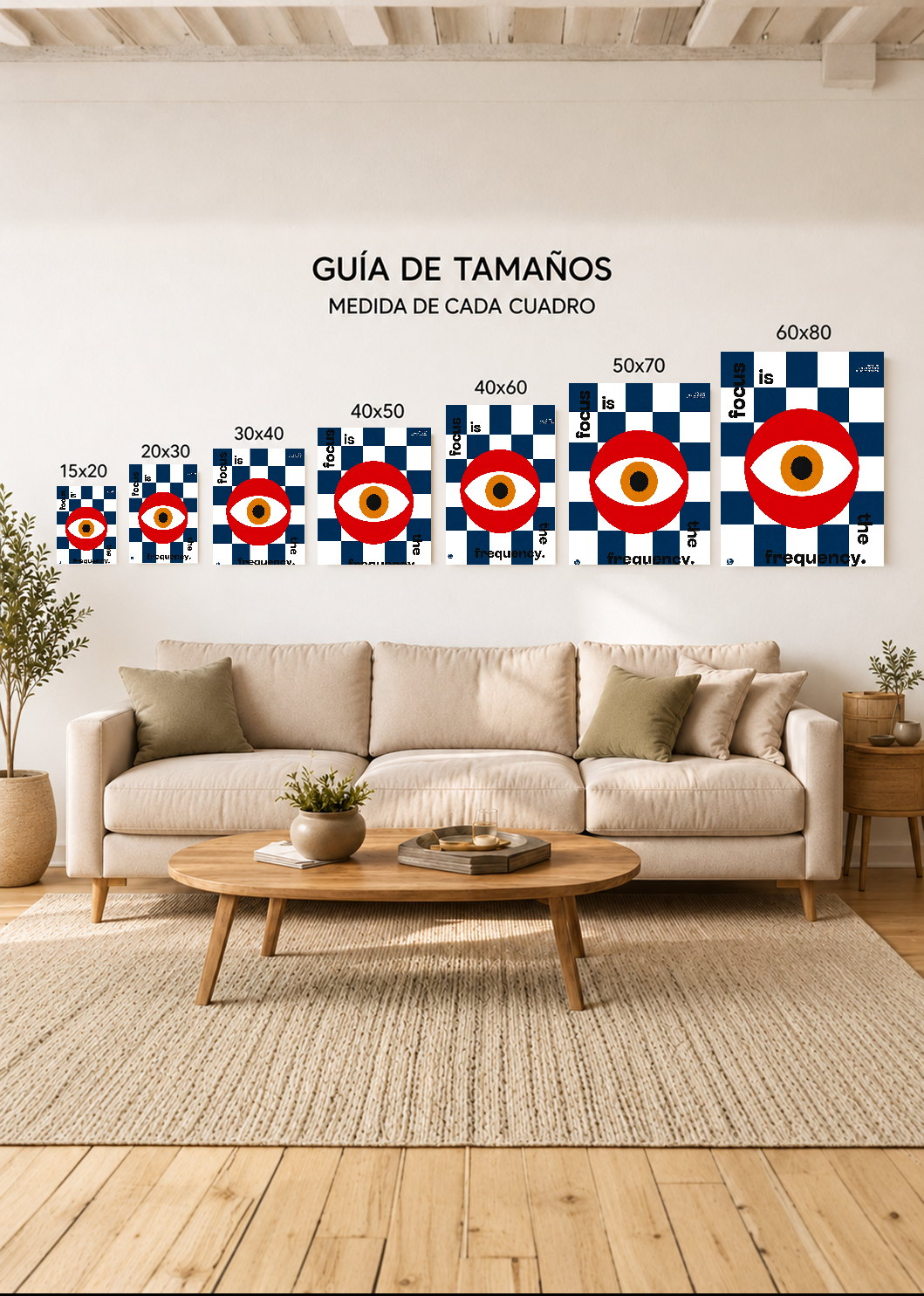 Cuadro Decorativo Sin Marco - MDF 9mm Typography Frequency - foto 5