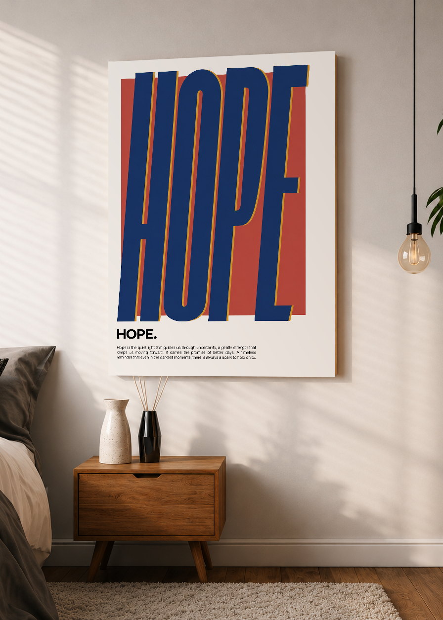Cuadro Decorativo Sin Marco - MDF 9mm Typography Hope - foto 1