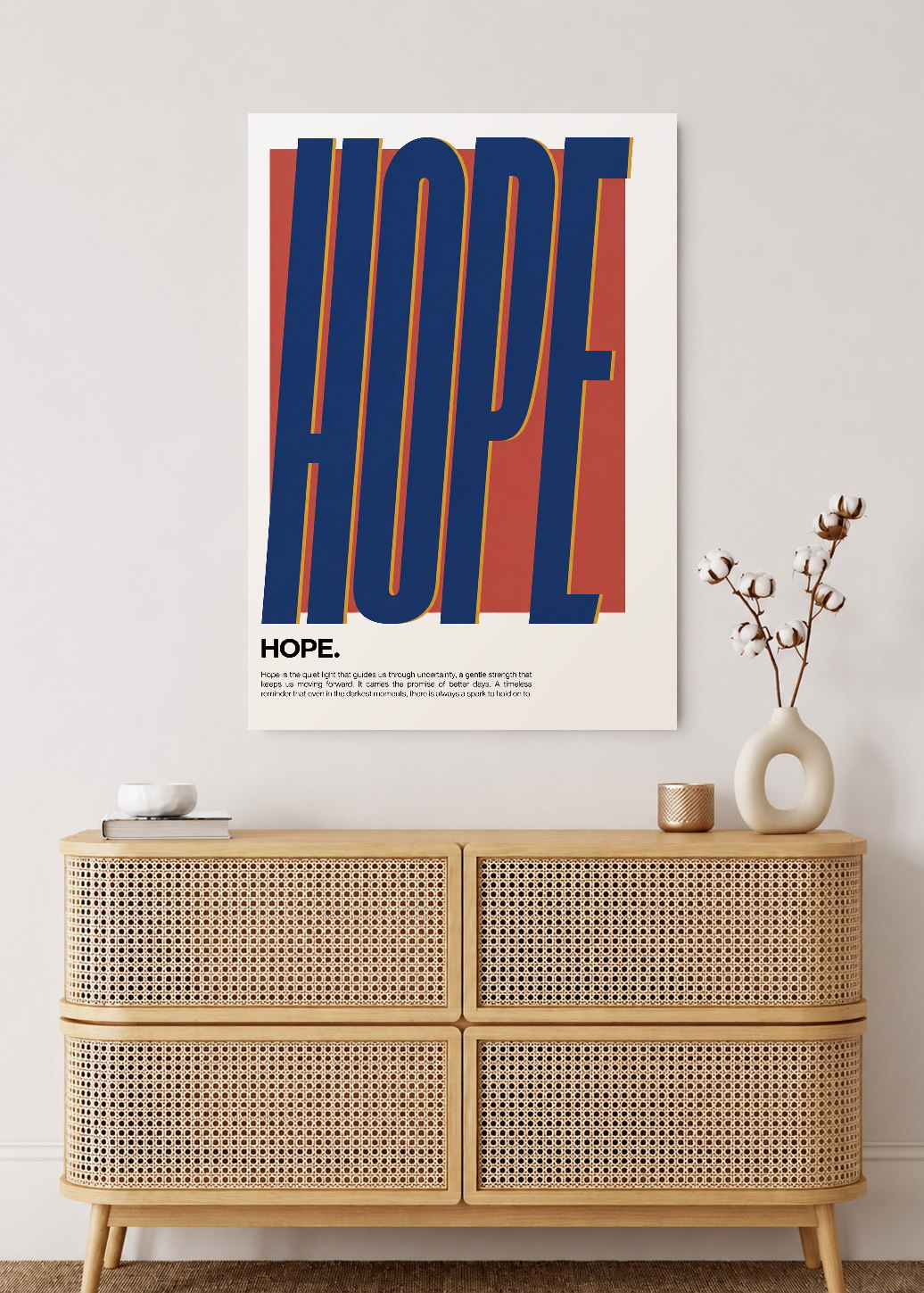 Cuadro Decorativo Sin Marco - MDF 9mm Typography Hope - foto 2