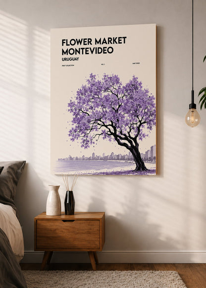 Cuadro Decorativo Sin Marco - MDF 9mm Uruguay Flower Market Montevideo Árbol - foto 1