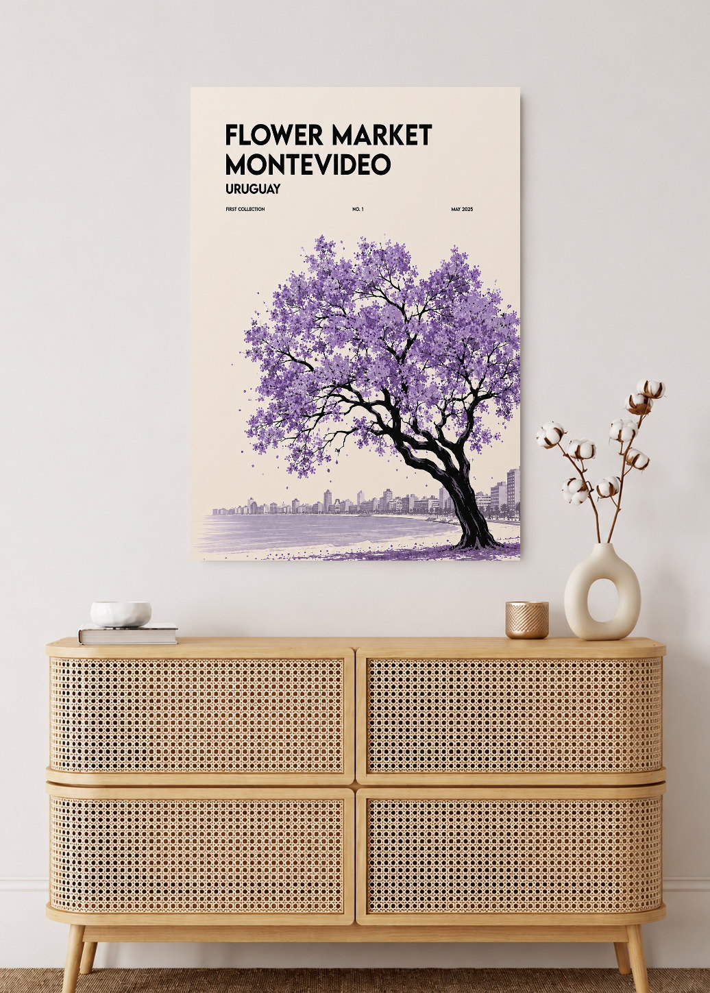 Cuadro Decorativo Sin Marco - MDF 9mm Uruguay Flower Market Montevideo Árbol - foto 2