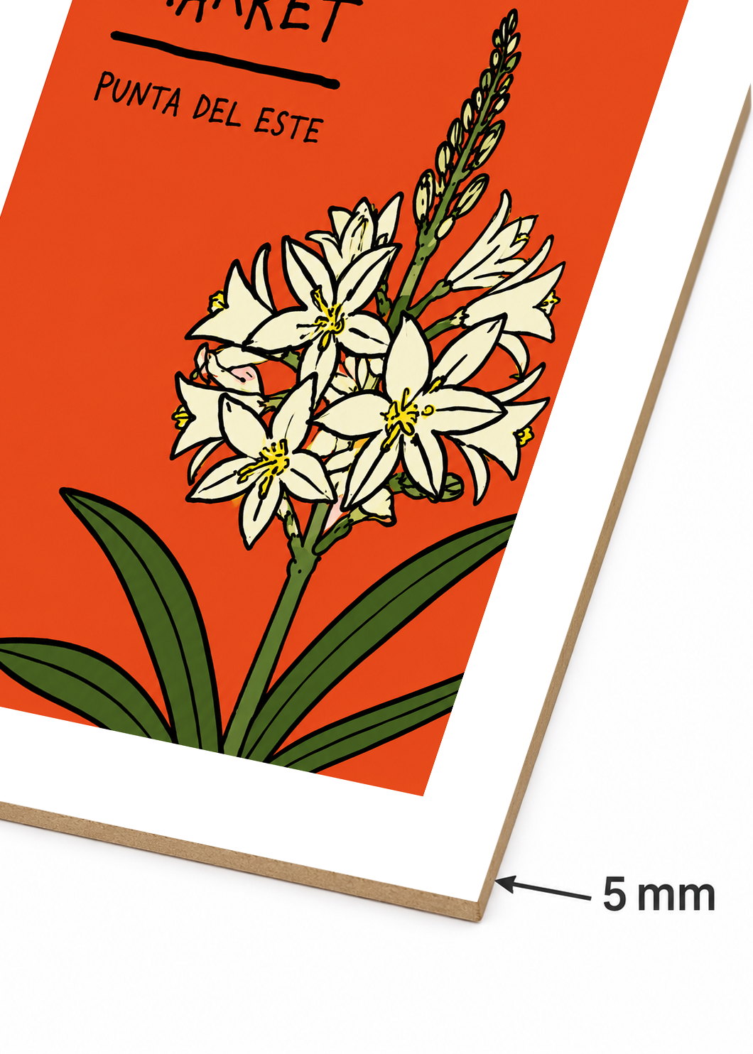 Cuadro Decorativo Sin Marco - MDF 9mm Uruguay Flower Market Punta del Este Rojo - foto 6