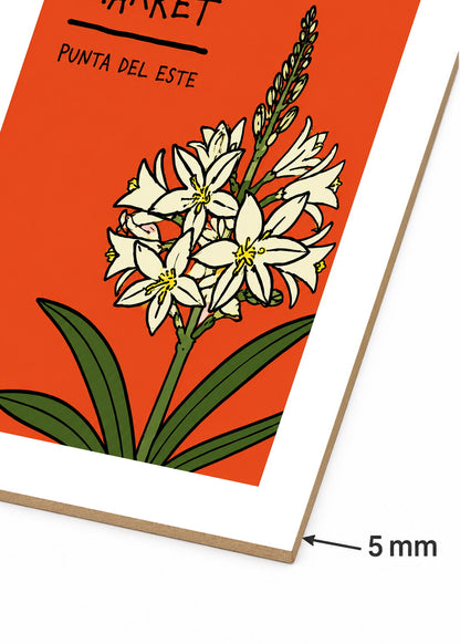 Cuadro Decorativo Sin Marco - MDF 9mm Uruguay Flower Market Punta del Este Rojo - foto 6