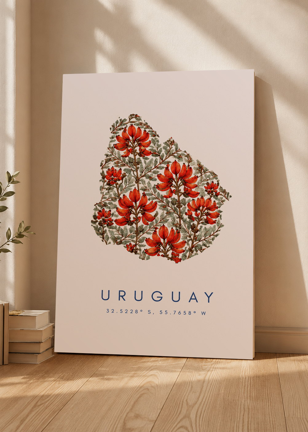 Cuadro Decorativo Sin Marco - MDF 9mm Uruguay Mapa Ceibo - foto 3