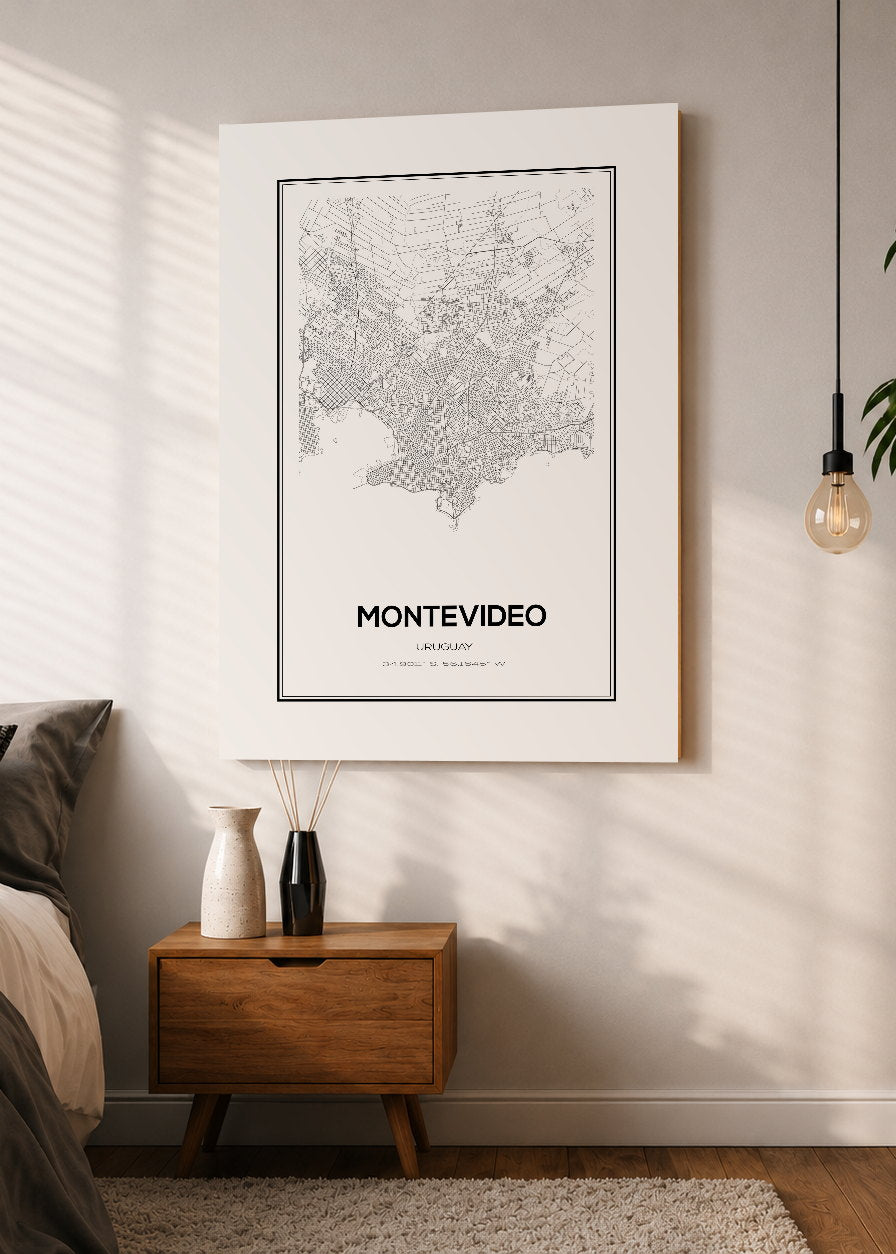 Cuadro Decorativo Sin Marco - MDF 9mm Uruguay Mapa Montevideo - foto 1