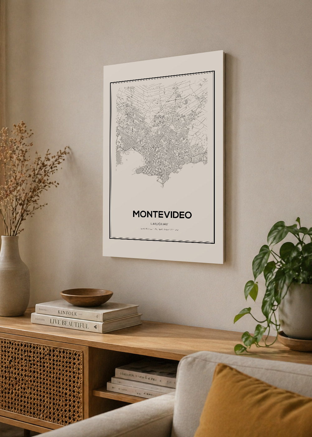 Cuadro Decorativo Sin Marco - MDF 9mm Uruguay Mapa Montevideo - foto 4
