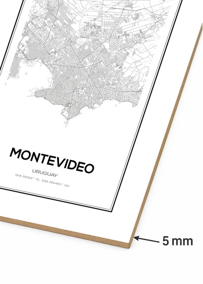Cuadro Decorativo Sin Marco - MDF 9mm Uruguay Mapa Montevideo - foto 6
