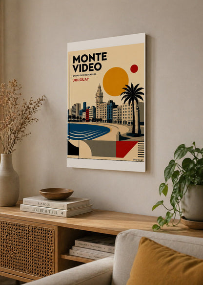 Cuadro Decorativo Sin Marco - MDF 9mm Uruguay Paisaje Geométrico Montevideo - foto 4