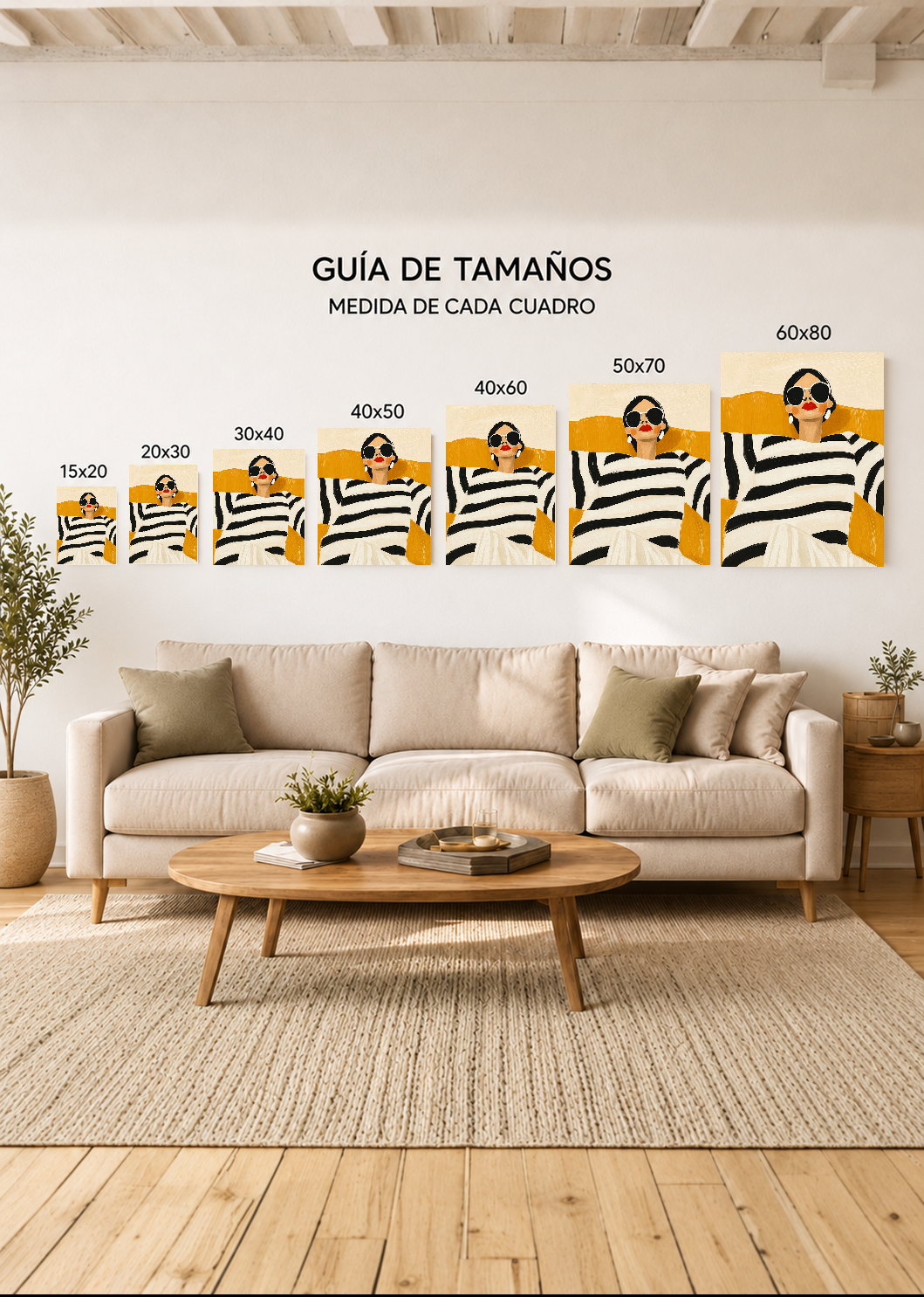 Set x2 Cuadros Decorativos Sin Marco - MDF 9mm Abstractos Ilustraciones Modernas Mujer Tacones Amarillo - foto 4