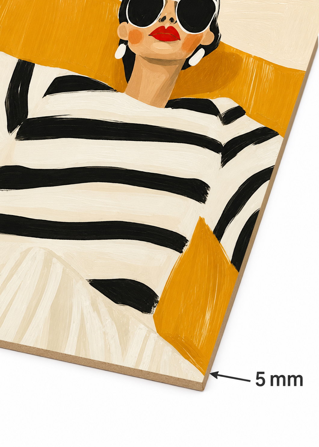 Set x2 Cuadros Decorativos Sin Marco - MDF 9mm Abstractos Ilustraciones Modernas Mujer Tacones Amarillo - foto 5