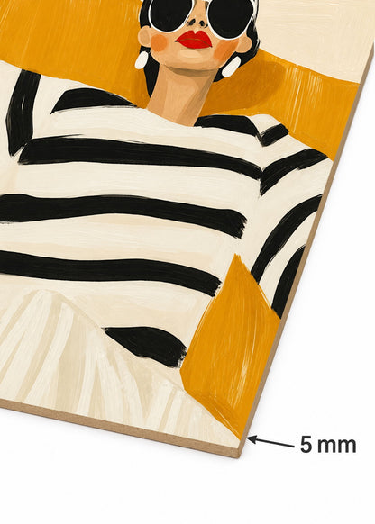 Set x2 Cuadros Decorativos Sin Marco - MDF 9mm Abstractos Ilustraciones Modernas Mujer Tacones Amarillo - foto 5