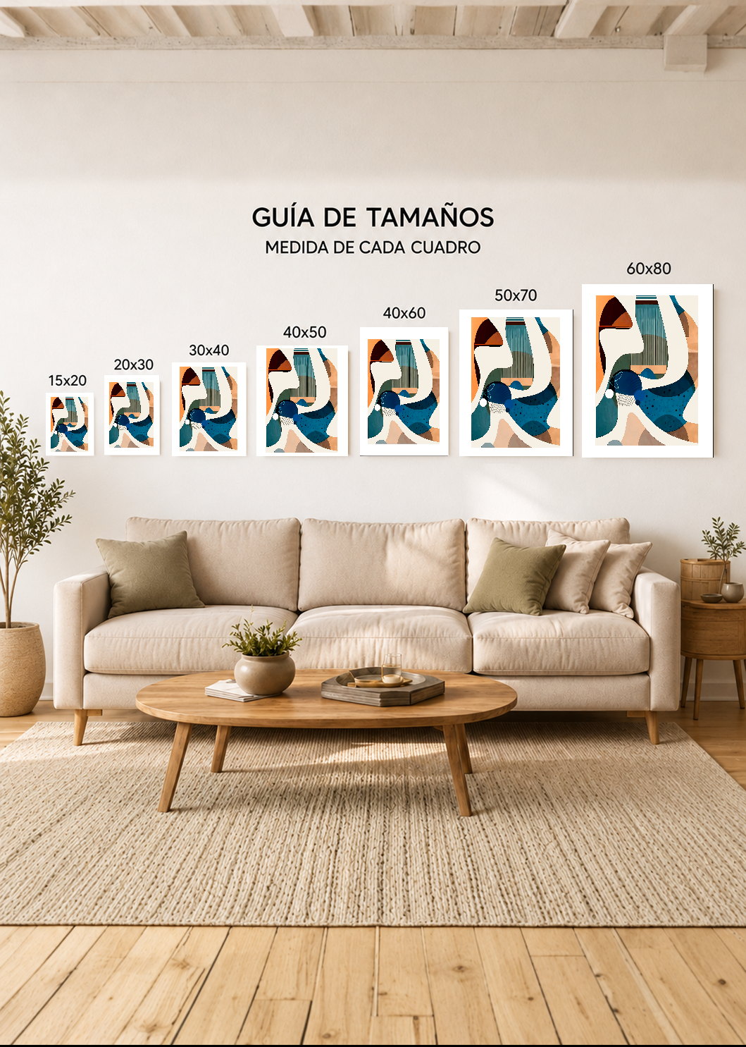 Set x2 Cuadros Decorativos Sin Marco - MDF 9mm Abstractos - foto 4