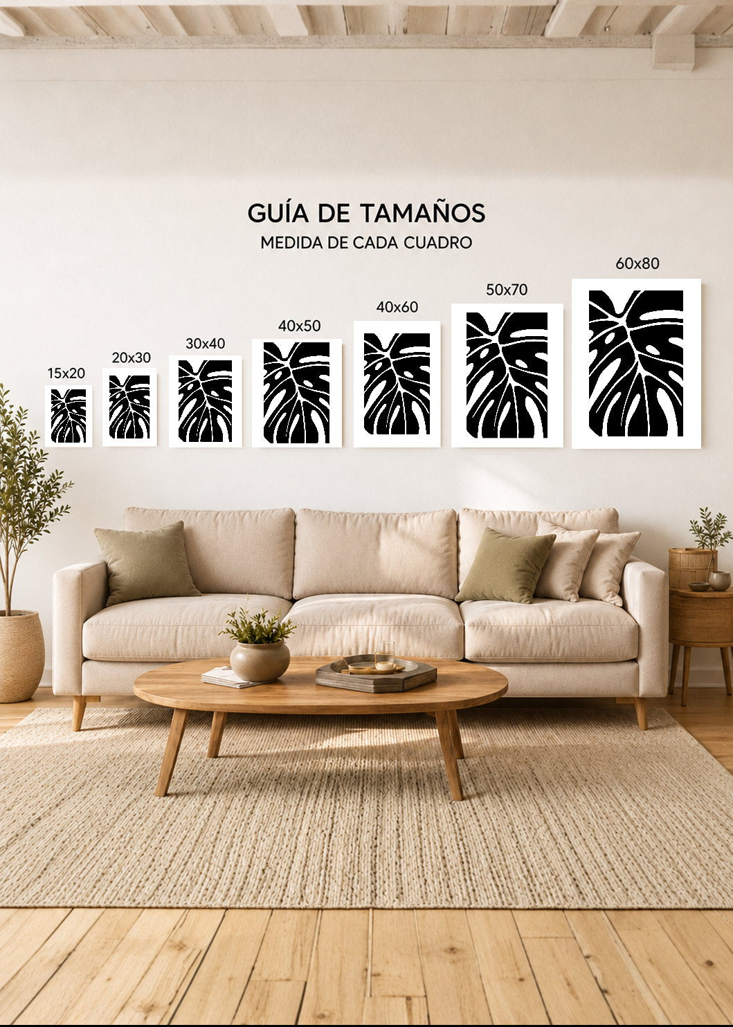 Set x2 Cuadros Decorativos Sin Marco - MDF 9mm Botánicos Plantas Botanic Vibes XXVII - foto 4