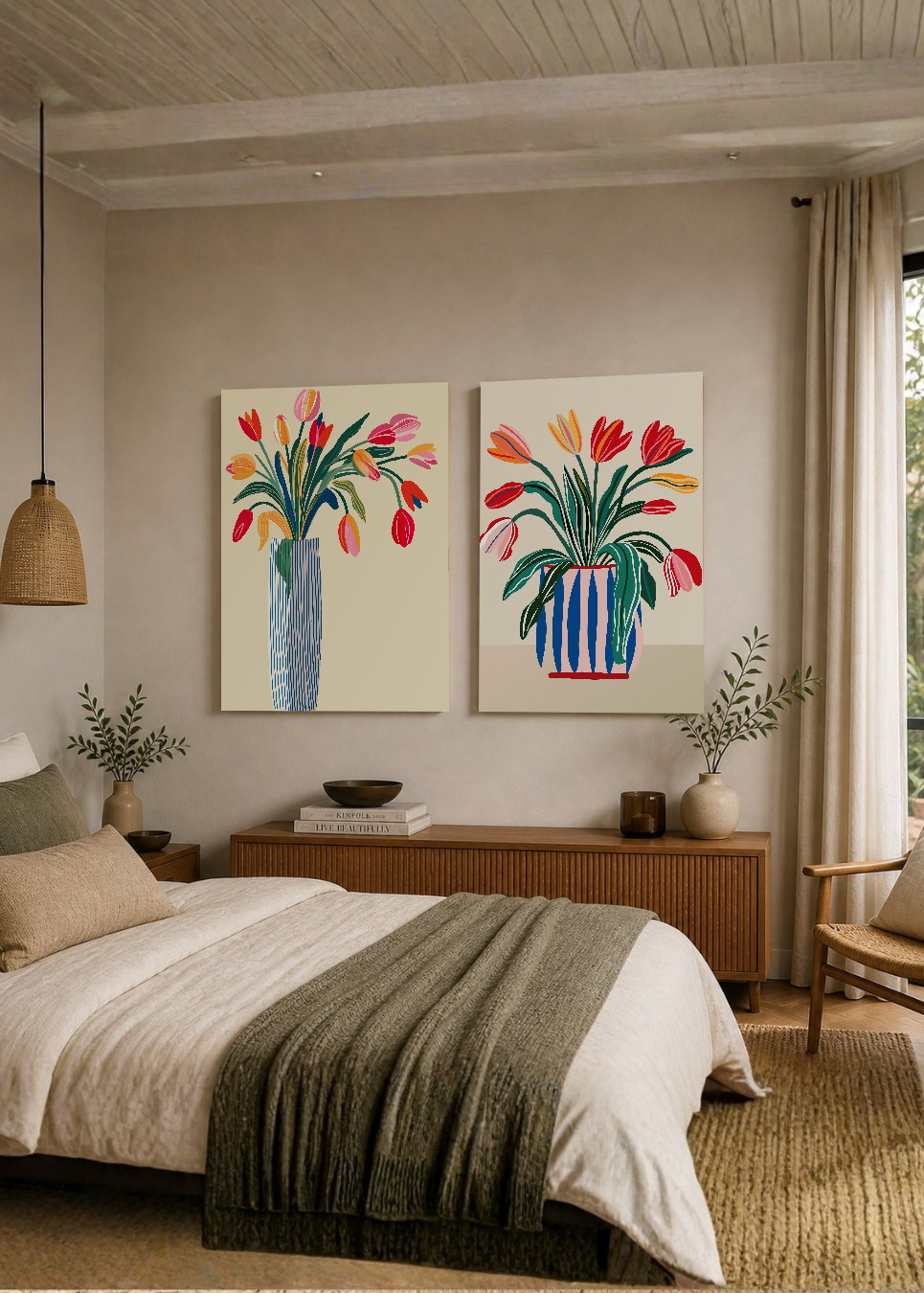 Set x2 Cuadros Decorativos Sin Marco - MDF 9mm Botánicos Plantas Botanic Vibes XXX - foto 1