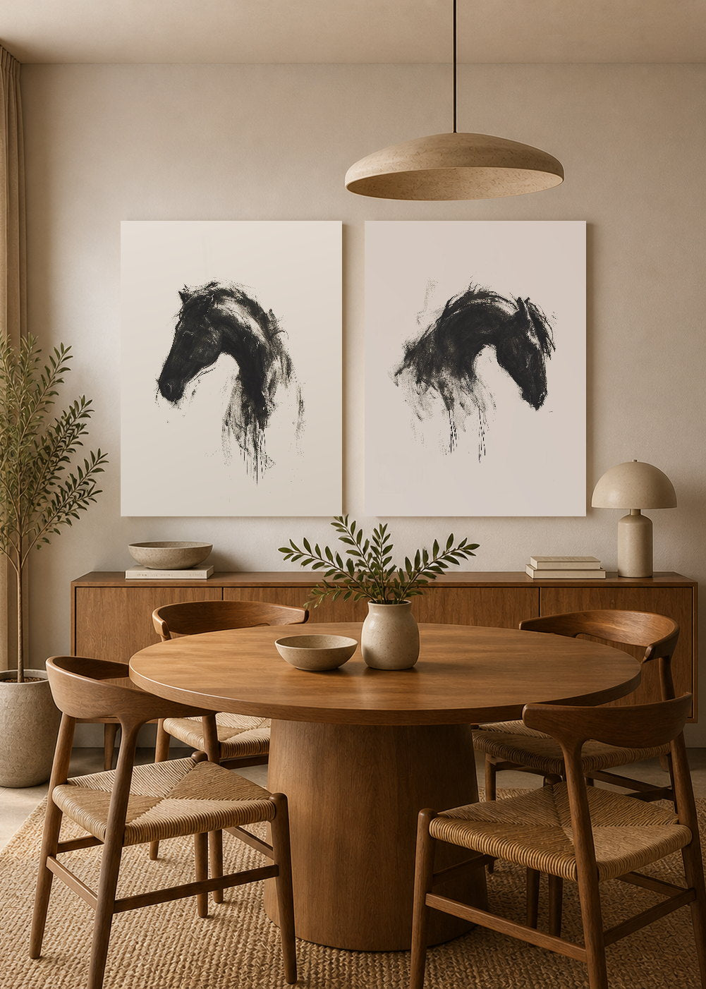 Set x2 Cuadros Decorativos Sin Marco - MDF 9mm Caballos Amantes de los Caballos XIX - foto 3
