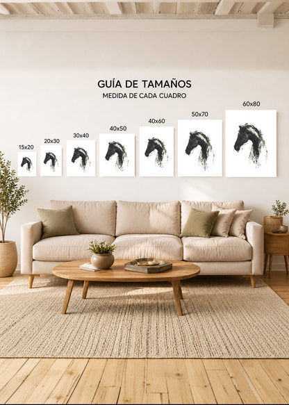 Set x2 Cuadros Decorativos Sin Marco - MDF 9mm Caballos Amantes de los Caballos XIX - foto 4