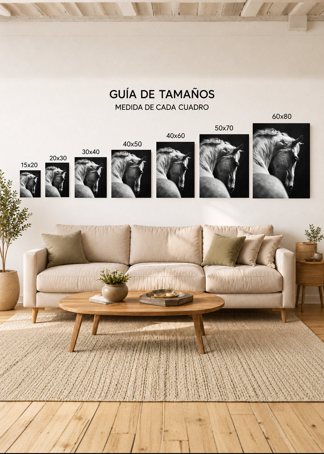Set x2 Cuadros Decorativos Sin Marco - MDF 9mm Caballos Amantes de los Caballos XXIV - foto 4