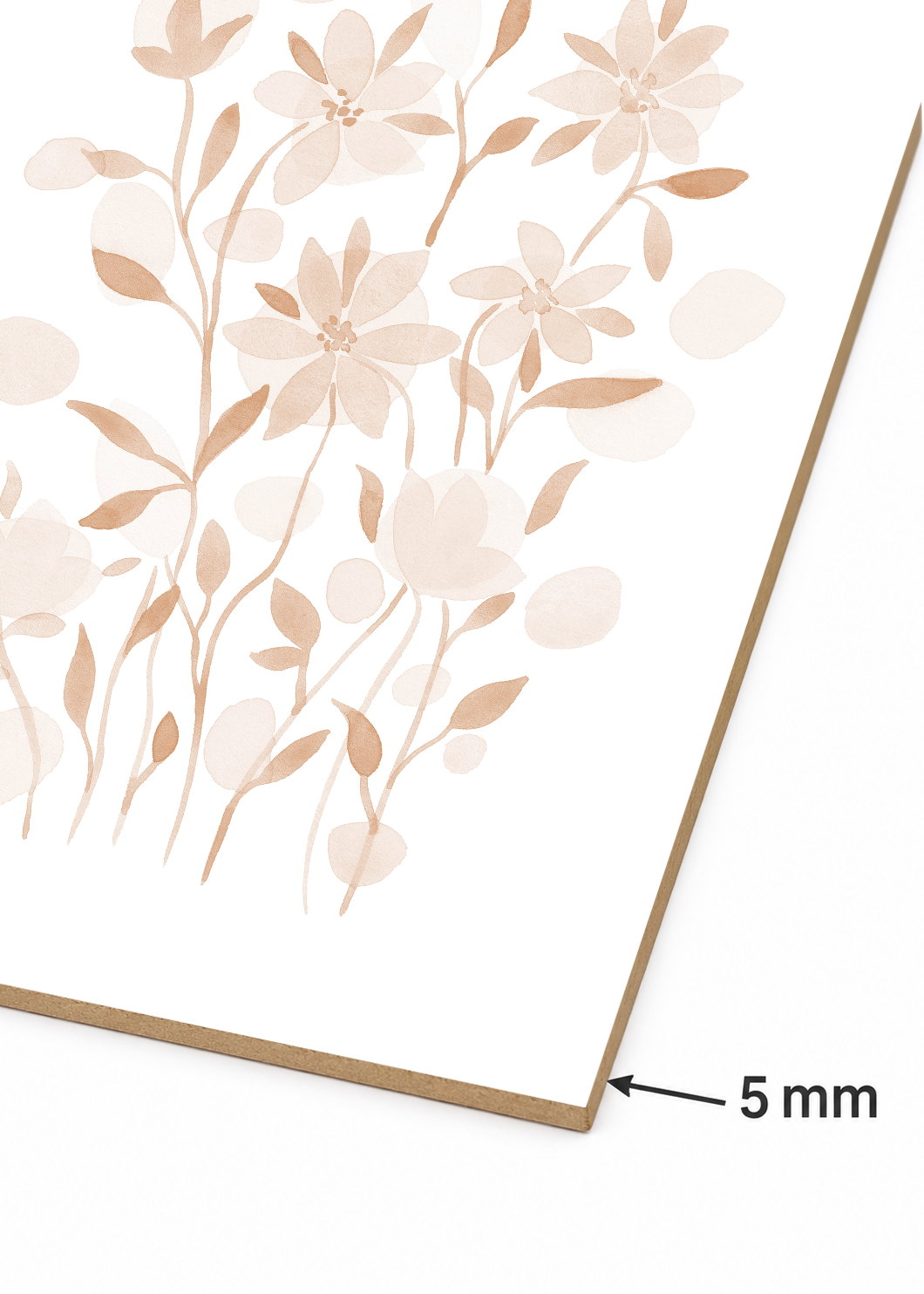 Set x2 Cuadros Decorativos Sin Marco - MDF 9mm Diseños Botánico Flores Beige - foto 5