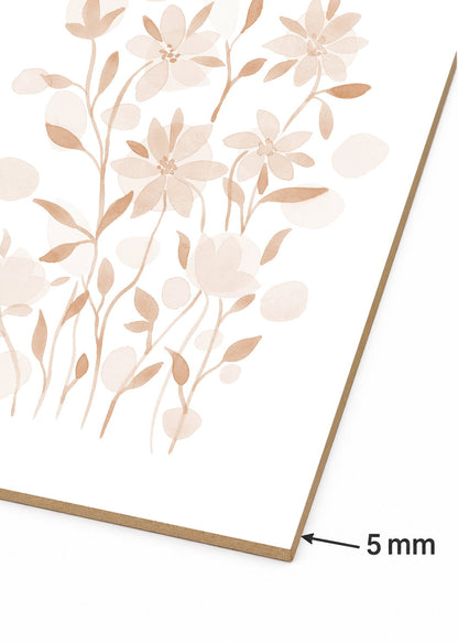 Set x2 Cuadros Decorativos Sin Marco - MDF 9mm Diseños Botánico Flores Beige - foto 5