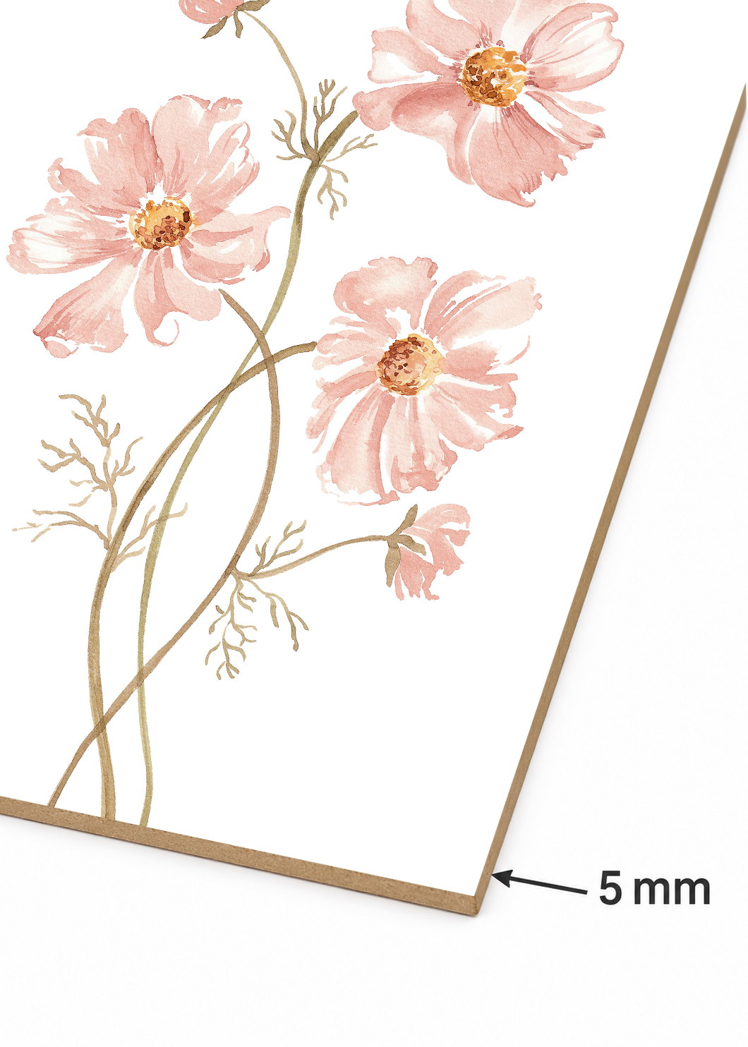Set x2 Cuadros Decorativos Sin Marco - MDF 9mm Diseños Botánico Flores Rosa - foto 5