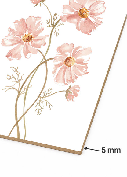 Set x2 Cuadros Decorativos Sin Marco - MDF 9mm Diseños Botánico Flores Rosa - foto 5