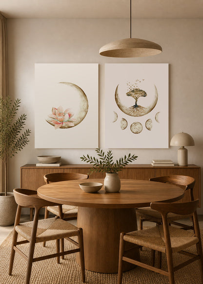 Set x2 Cuadros Decorativos Sin Marco - MDF 9mm Flor de Loto Árbol de la Vida - foto 3