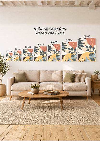 Set x2 Cuadros Decorativos Sin Marco - MDF 9mm Hojas Botánicos - foto 4