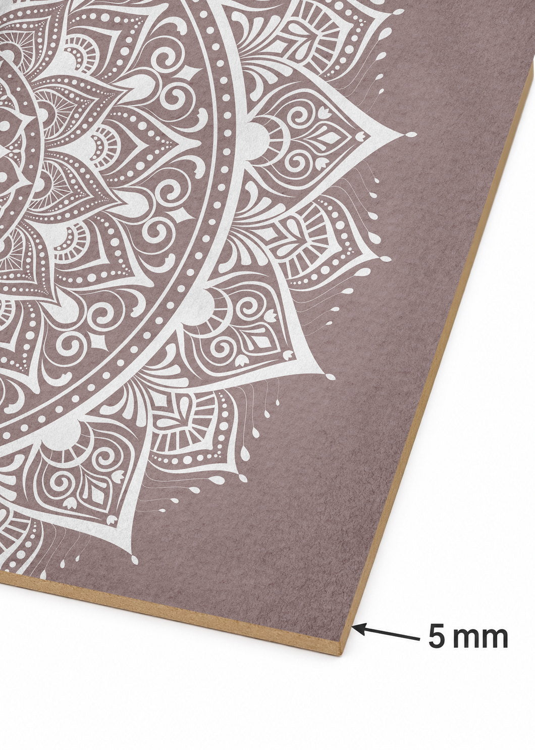 Set x2 Cuadros Decorativos Sin Marco - MDF 9mm Mandala Gris y Blanco - foto 5