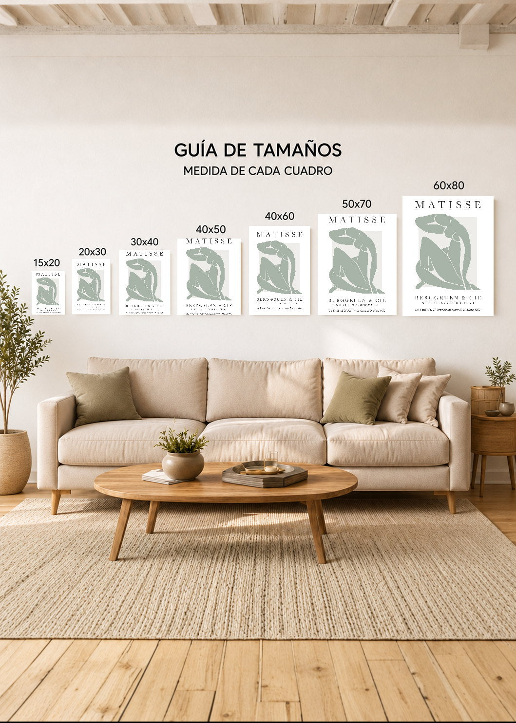 Set x2 Cuadros Decorativos Sin Marco - MDF 9mm Matisse Nature - foto 4