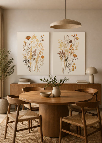 Set x2 Cuadros Decorativos Sin Marco - MDF 9mm Flores - foto 3