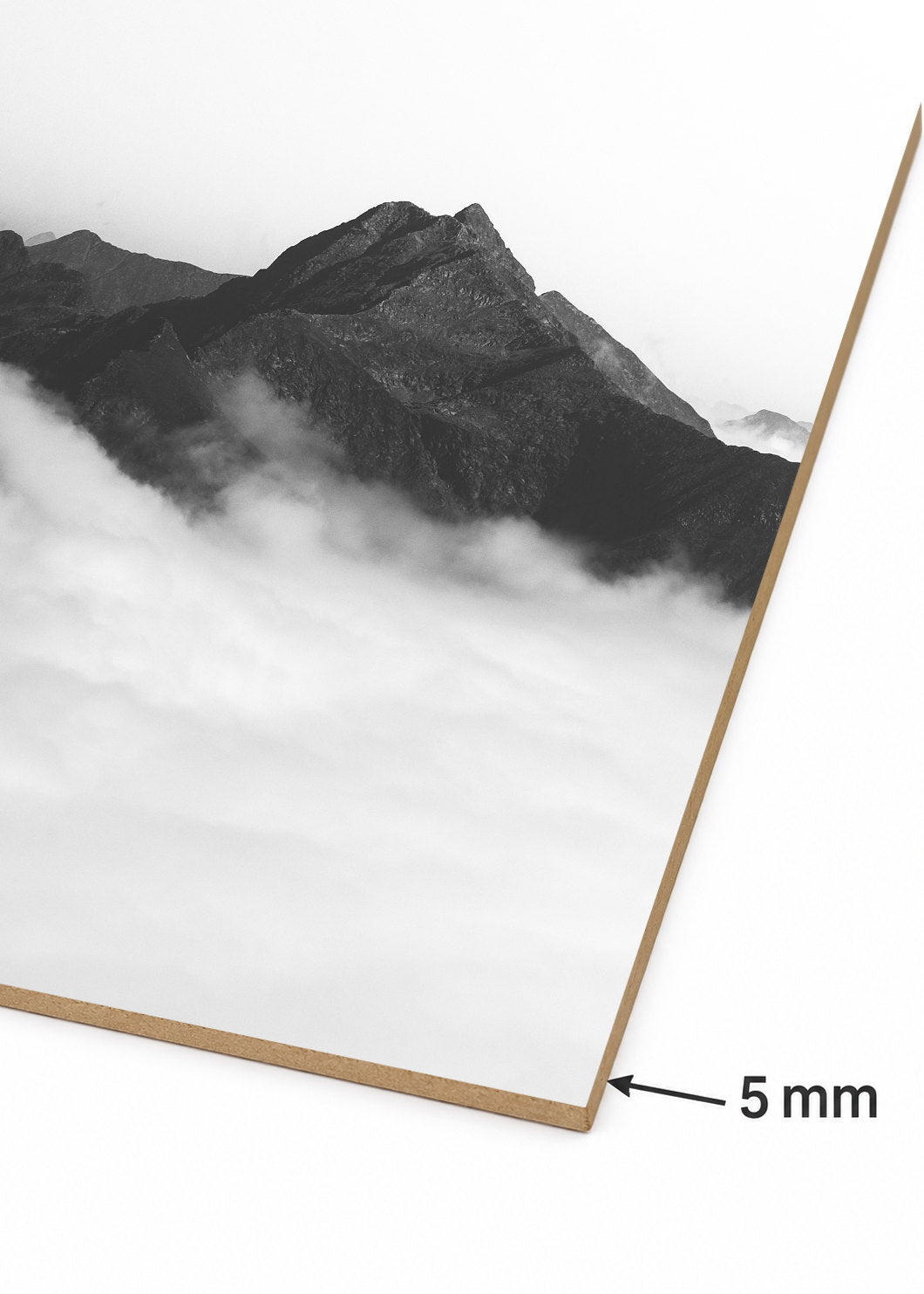 Set x2 Cuadros Decorativos Sin Marco - MDF 9mm Montañas Blanco y Negro - foto 5