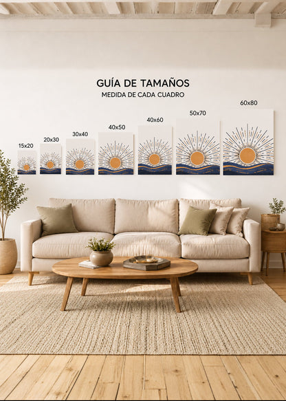 Set x2 Cuadros Decorativos Sin Marco - MDF 9mm Sol y Luna III - foto 4