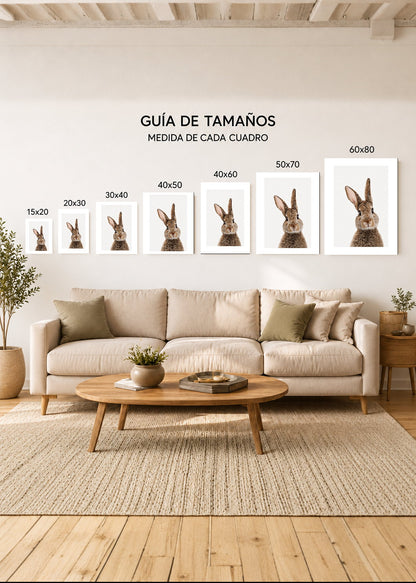 Set x2 Cuadros Decorativos Sin Marco - MDF 9mm Infantiles Conejito - foto 4