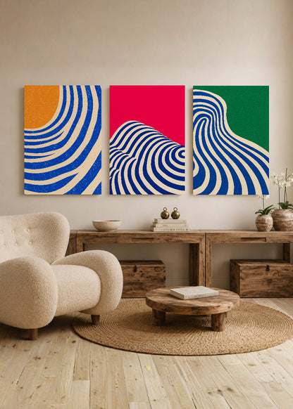 Set x3 Cuadros Decorativos Sin Marco - MDF 9mm Abstract V - foto 2