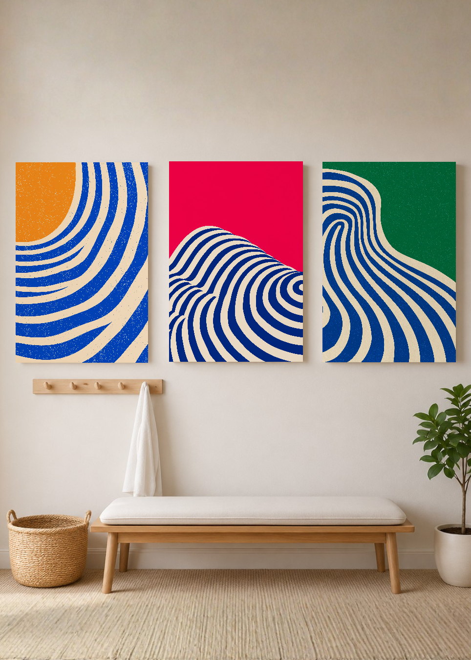 Set x3 Cuadros Decorativos Sin Marco - MDF 9mm Abstract V - foto 3