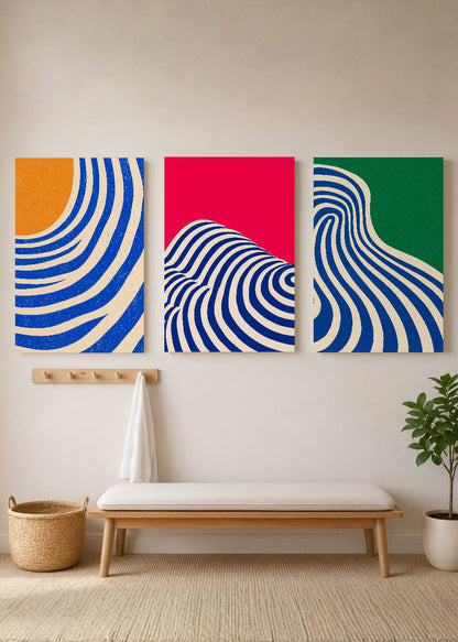 Set x3 Cuadros Decorativos Sin Marco - MDF 9mm Abstract V - foto 3