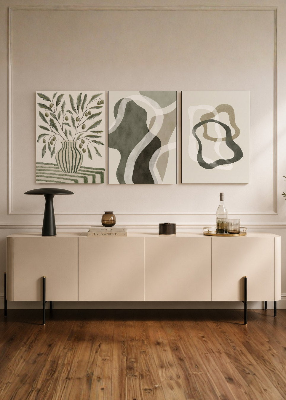 Set x3 Cuadros Decorativos Sin Marco - MDF 9mm Abstract XIX - foto 1