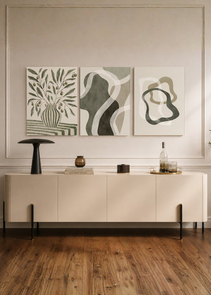Set x3 Cuadros Decorativos Sin Marco - MDF 9mm Abstract XIX - foto 1