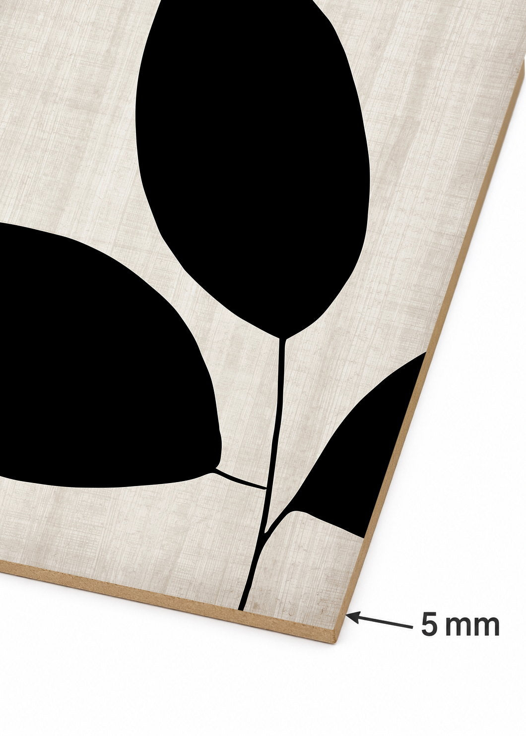 Set x3 Cuadros Decorativos Sin Marco - MDF 9mm Abstractos Blanco y Negro Flores - foto 5