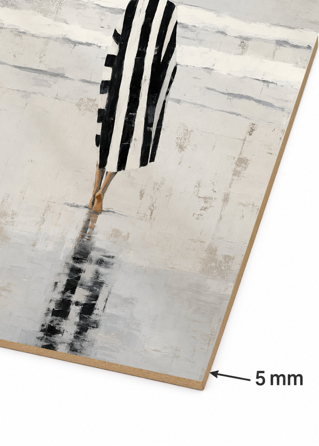 Set x3 Cuadros Decorativos Sin Marco - MDF 9mm Abstractos Ilustración Mujer Blanco y Negro Playa - foto 5