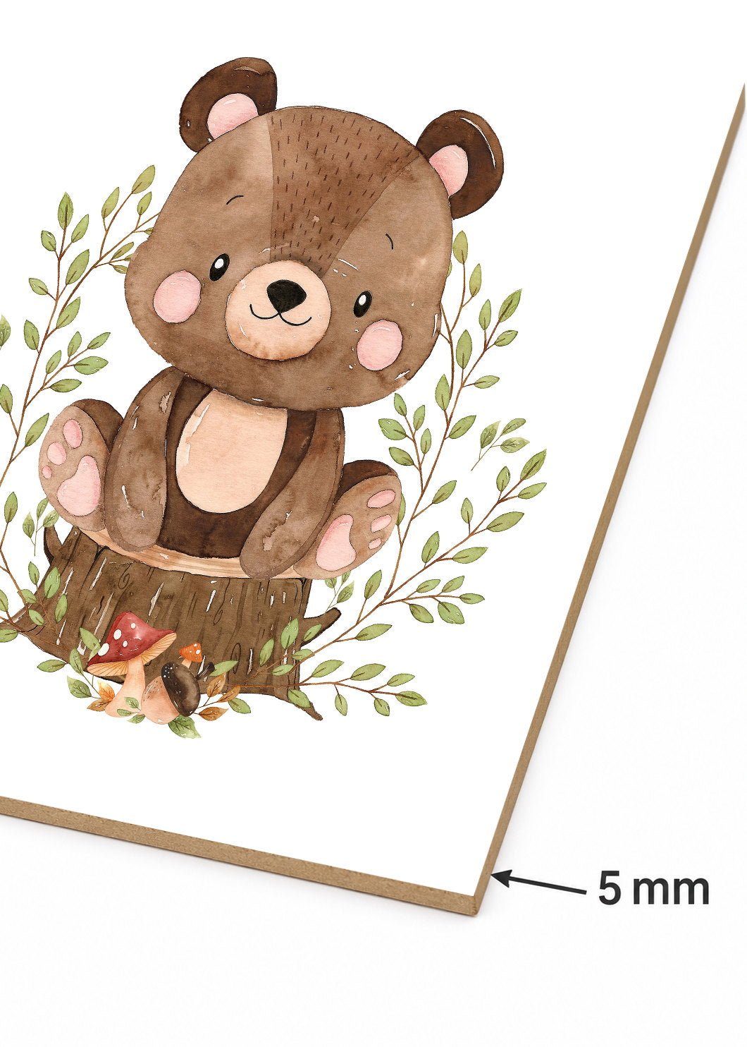 Set x3 Cuadros Decorativos Sin Marco - MDF 9mm Abstractos Kids Infantil Osito Conejo y Zorrito - foto 5