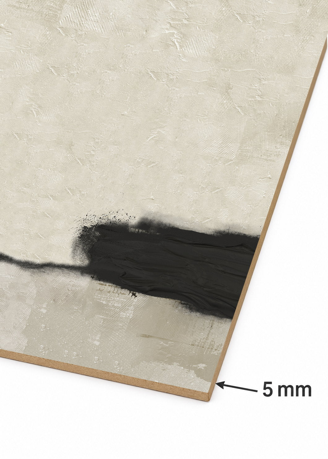 Set x3 Cuadros Decorativos Sin Marco - MDF 9mm Abstractos Pintura Negro Beige - foto 5