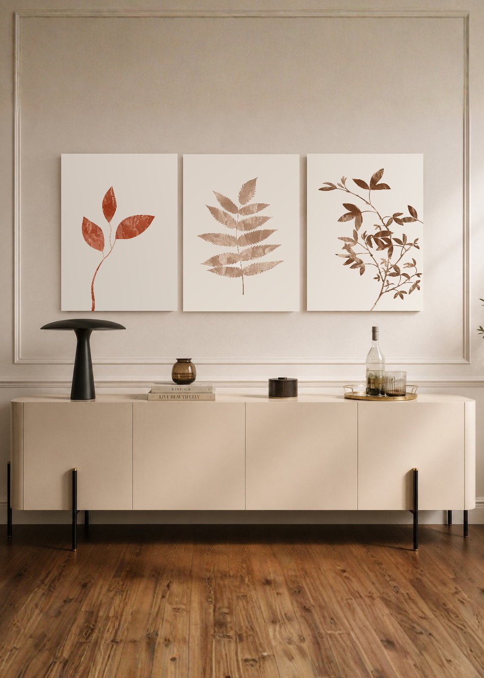 Set x3 Cuadros Decorativos Sin Marco - MDF 9mm Botánicos Plantas Botanic Vibes XIII - foto 1