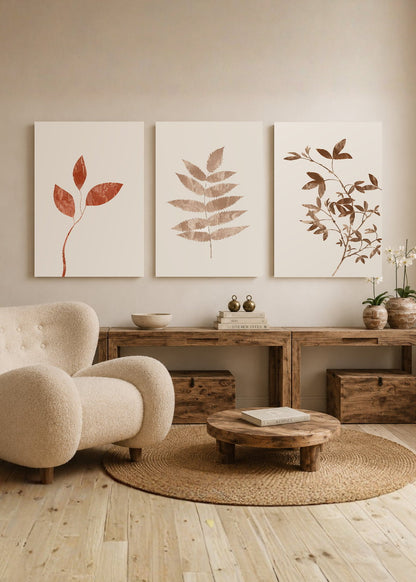 Set x3 Cuadros Decorativos Sin Marco - MDF 9mm Botánicos Plantas Botanic Vibes XIII - foto 2