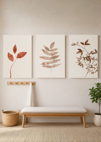 Set x3 Cuadros Decorativos Sin Marco - MDF 9mm Botánicos Plantas Botanic Vibes XIII - foto 3
